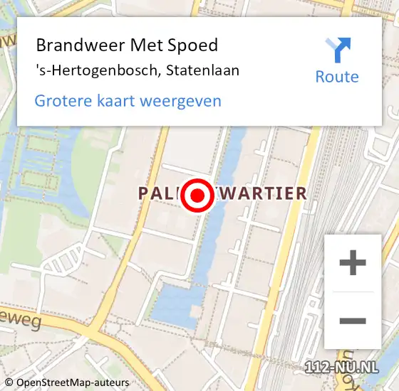 Locatie op kaart van de 112 melding: Brandweer Met Spoed Naar 's-Hertogenbosch, Statenlaan op 31 oktober 2022 22:00