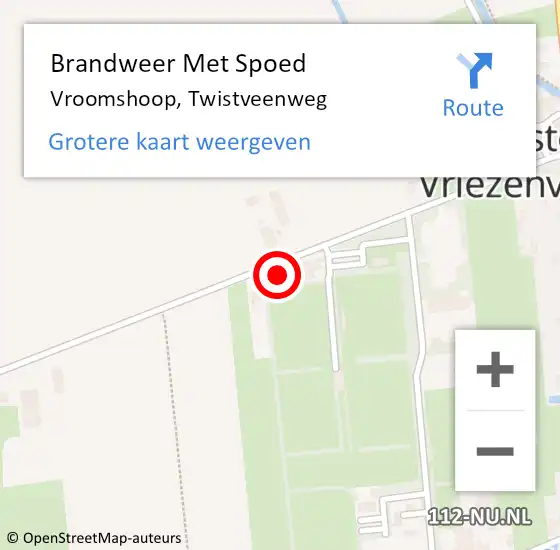 Locatie op kaart van de 112 melding: Brandweer Met Spoed Naar Vroomshoop, Twistveenweg op 31 oktober 2022 22:23