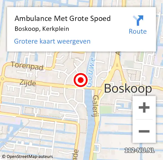 Locatie op kaart van de 112 melding: Ambulance Met Grote Spoed Naar Zwammerdam, Kerkplein op 31 oktober 2022 22:23