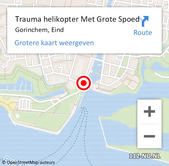 Locatie op kaart van de 112 melding: Trauma helikopter Met Grote Spoed Naar Gorinchem, Eind op 31 oktober 2022 23:12