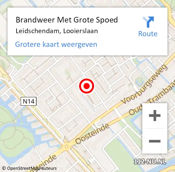 Locatie op kaart van de 112 melding: Brandweer Met Grote Spoed Naar Leidschendam, Looierslaan op 1 november 2022 03:13