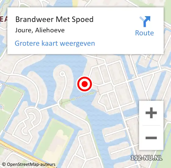 Locatie op kaart van de 112 melding: Brandweer Met Spoed Naar Joure, Aliehoeve op 1 november 2022 03:57