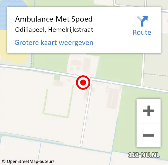 Locatie op kaart van de 112 melding: Ambulance Met Spoed Naar Odiliapeel, Hemelrijkstraat op 3 augustus 2014 14:06