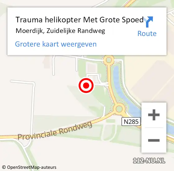 Locatie op kaart van de 112 melding: Trauma helikopter Met Grote Spoed Naar Moerdijk, Zuidelijke Randweg op 1 november 2022 06:53