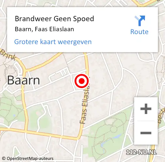 Locatie op kaart van de 112 melding: Brandweer Geen Spoed Naar Baarn, Faas Eliaslaan op 1 november 2022 09:13