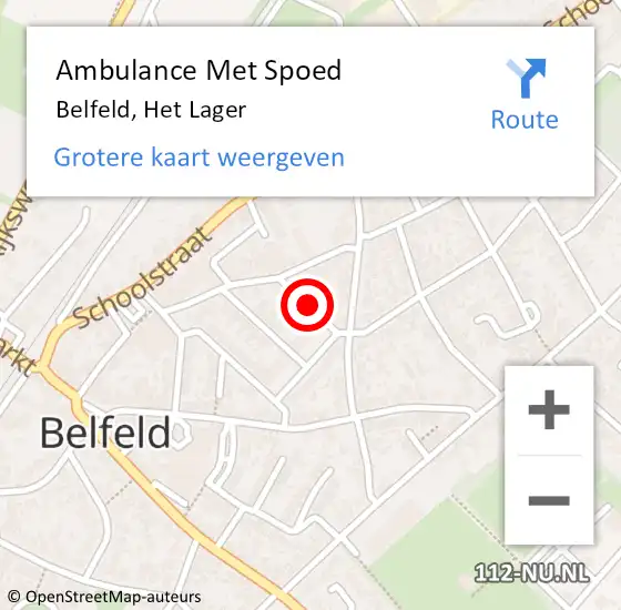 Locatie op kaart van de 112 melding: Ambulance Met Spoed Naar Belfeld, Het Lager op 3 augustus 2014 14:22