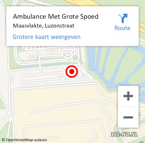 Locatie op kaart van de 112 melding: Ambulance Met Grote Spoed Naar Maasvlakte, Luzonstraat op 1 november 2022 11:33