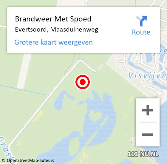 Locatie op kaart van de 112 melding: Brandweer Met Spoed Naar Evertsoord, Maasduinenweg op 1 november 2022 11:49