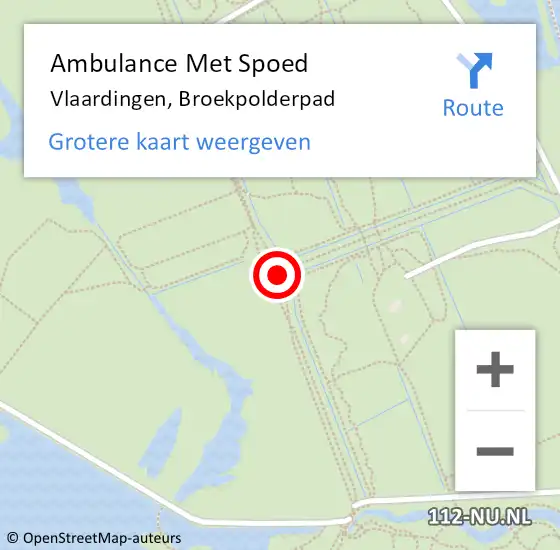 Locatie op kaart van de 112 melding: Ambulance Met Spoed Naar Vlaardingen, Broekpolderpad op 1 november 2022 13:25