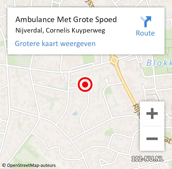 Locatie op kaart van de 112 melding: Ambulance Met Grote Spoed Naar Nijverdal, Cornelis Kuyperweg op 1 november 2022 14:34