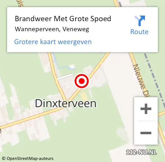 Locatie op kaart van de 112 melding: Brandweer Met Grote Spoed Naar Wanneperveen, Veneweg op 3 augustus 2014 15:05