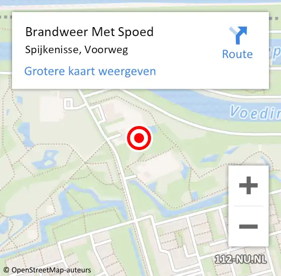 Locatie op kaart van de 112 melding: Brandweer Met Spoed Naar Spijkenisse, Voorweg op 1 november 2022 15:45