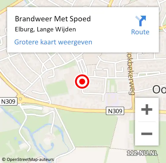 Locatie op kaart van de 112 melding: Brandweer Met Spoed Naar Elburg, Lange Wijden op 1 november 2022 16:18