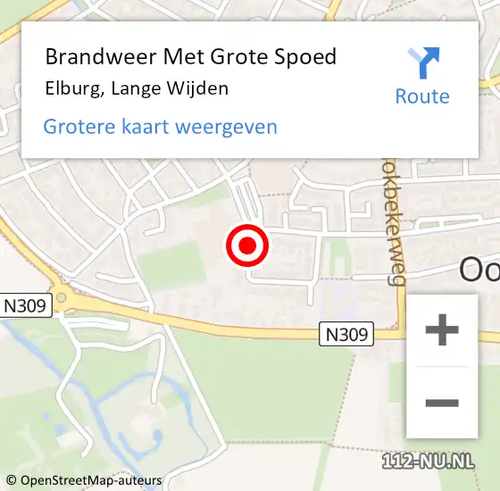 Locatie op kaart van de 112 melding: Brandweer Met Grote Spoed Naar Elburg, Lange Wijden op 1 november 2022 16:20