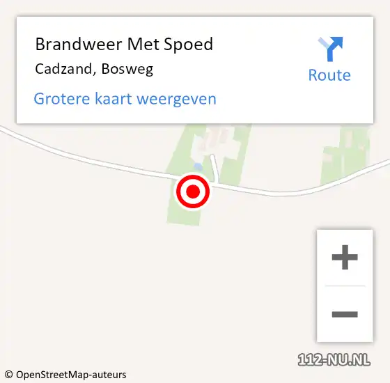 Locatie op kaart van de 112 melding: Brandweer Met Spoed Naar Cadzand, Bosweg op 1 november 2022 16:37