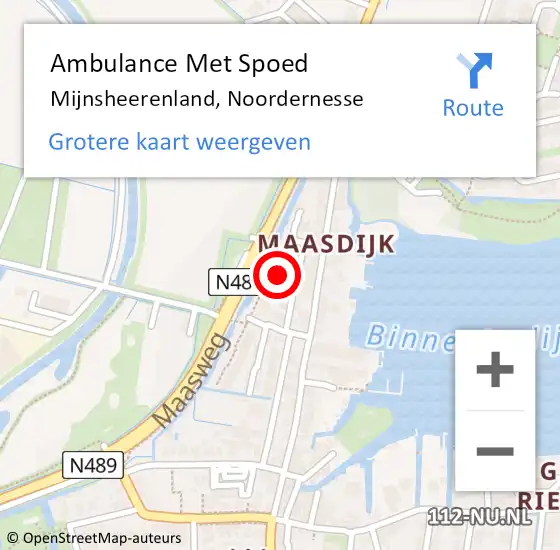 Locatie op kaart van de 112 melding: Ambulance Met Spoed Naar Mijnsheerenland, Noordernesse op 1 november 2022 16:40