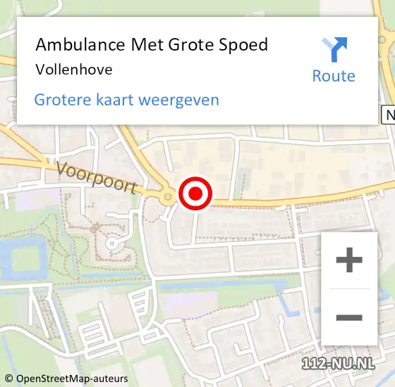 Locatie op kaart van de 112 melding: Ambulance Met Grote Spoed Naar Vollenhove op 1 november 2022 17:15