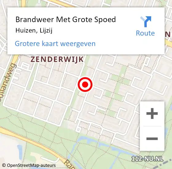 Locatie op kaart van de 112 melding: Brandweer Met Grote Spoed Naar Huizen, Lijzij op 1 november 2022 17:25