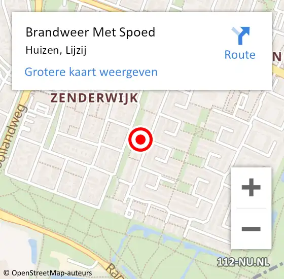 Locatie op kaart van de 112 melding: Brandweer Met Spoed Naar Huizen, Lijzij op 1 november 2022 17:43