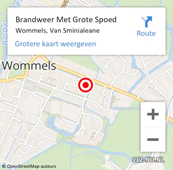 Locatie op kaart van de 112 melding: Brandweer Met Grote Spoed Naar Wommels, Van Sminialeane op 1 november 2022 17:55