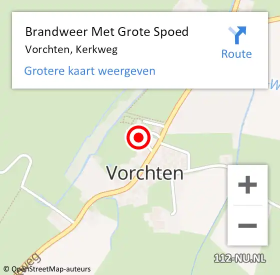 Locatie op kaart van de 112 melding: Brandweer Met Grote Spoed Naar Vorchten, Kerkweg op 1 november 2022 18:18