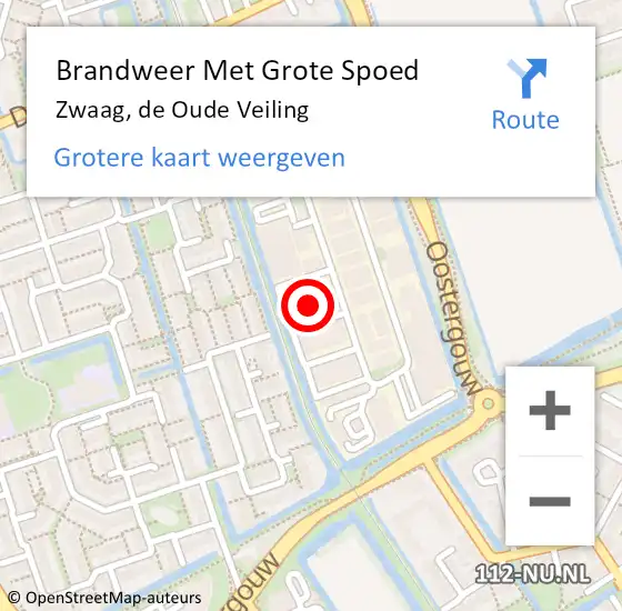 Locatie op kaart van de 112 melding: Brandweer Met Grote Spoed Naar Zwaag, de Oude Veiling op 1 november 2022 18:55