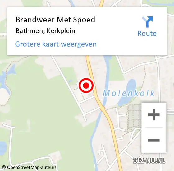 Locatie op kaart van de 112 melding: Brandweer Met Spoed Naar Bathmen, Kerkplein op 1 november 2022 19:16