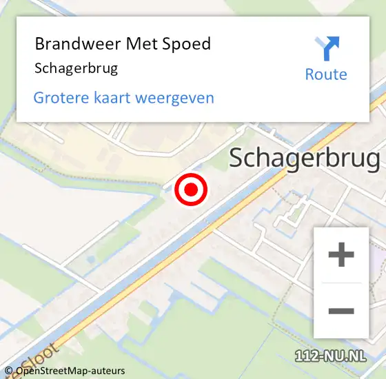 Locatie op kaart van de 112 melding: Brandweer Met Spoed Naar Schagerbrug op 3 augustus 2014 15:34