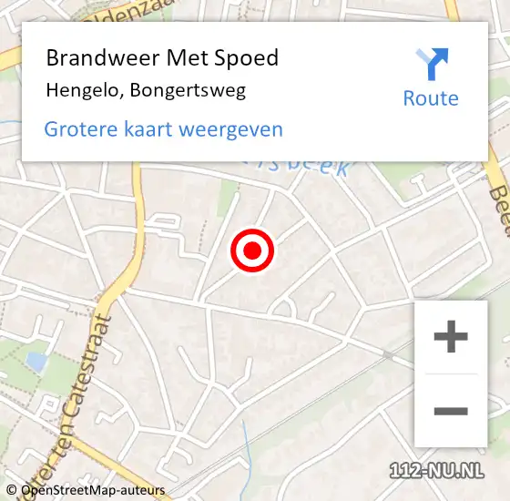 Locatie op kaart van de 112 melding: Brandweer Met Spoed Naar Hengelo, Bongertsweg op 1 november 2022 20:07