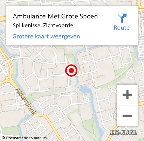 Locatie op kaart van de 112 melding: Ambulance Met Grote Spoed Naar Spijkenisse, Zichtvoorde op 1 november 2022 20:12