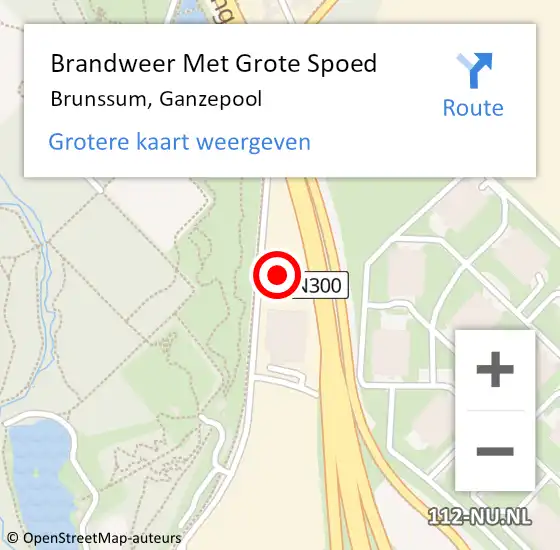 Locatie op kaart van de 112 melding: Brandweer Met Grote Spoed Naar Brunssum, Ganzepool op 1 november 2022 20:34