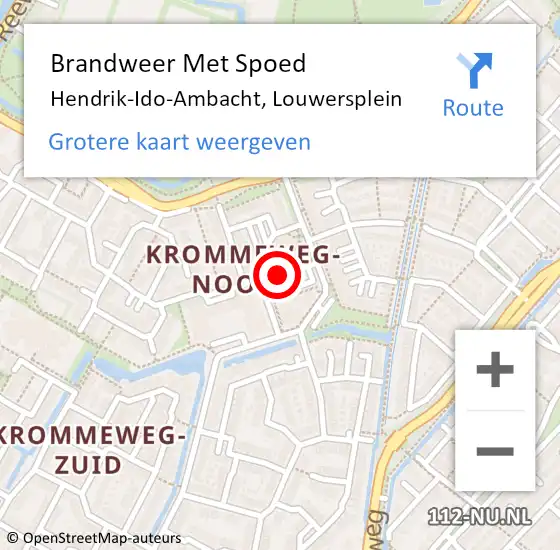 Locatie op kaart van de 112 melding: Brandweer Met Spoed Naar Hendrik-Ido-Ambacht, Louwersplein op 1 november 2022 21:04