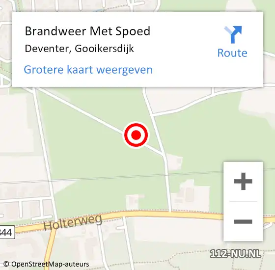 Locatie op kaart van de 112 melding: Brandweer Met Spoed Naar Deventer, Gooikersdijk op 1 november 2022 21:16