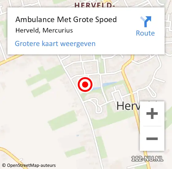 Locatie op kaart van de 112 melding: Ambulance Met Grote Spoed Naar Herveld, Mercurius op 1 november 2022 22:44