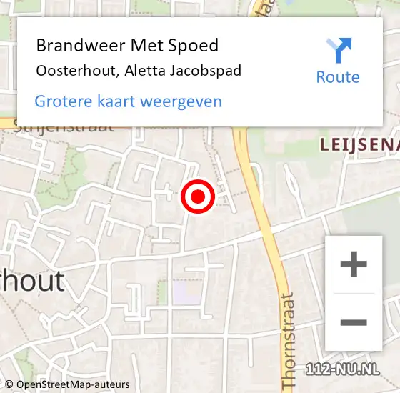 Locatie op kaart van de 112 melding: Brandweer Met Spoed Naar Oosterhout, Aletta Jacobspad op 2 november 2022 03:35