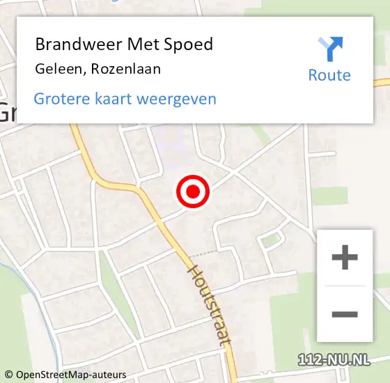 Locatie op kaart van de 112 melding: Brandweer Met Spoed Naar Geleen, Rozenlaan op 2 november 2022 03:45