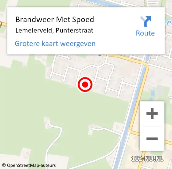 Locatie op kaart van de 112 melding: Brandweer Met Spoed Naar Lemelerveld, Punterstraat op 2 november 2022 04:08