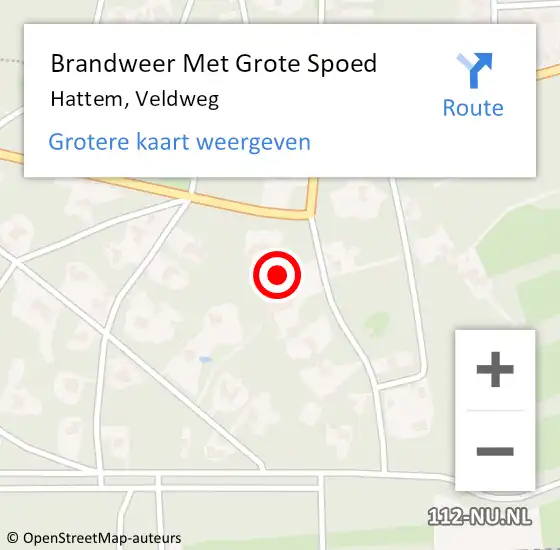 Locatie op kaart van de 112 melding: Brandweer Met Grote Spoed Naar Hattem, Veldweg op 2 november 2022 04:34
