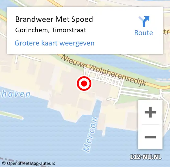 Locatie op kaart van de 112 melding: Brandweer Met Spoed Naar Gorinchem, Timorstraat op 2 november 2022 05:46