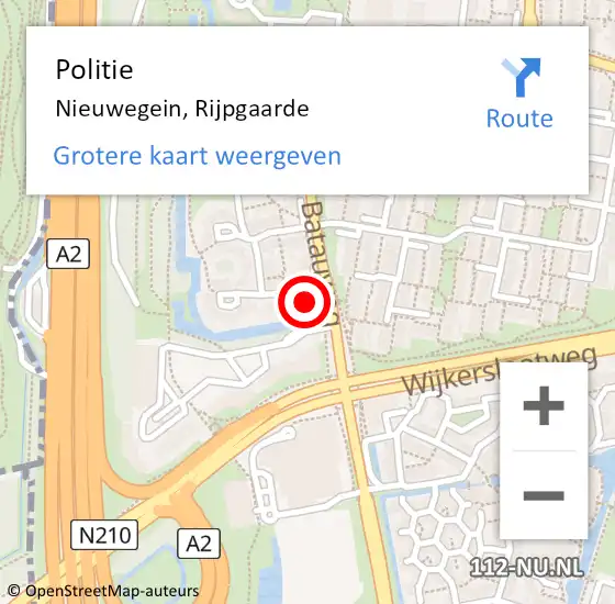 Locatie op kaart van de 112 melding: Politie Nieuwegein, Rijpgaarde op 2 november 2022 08:38