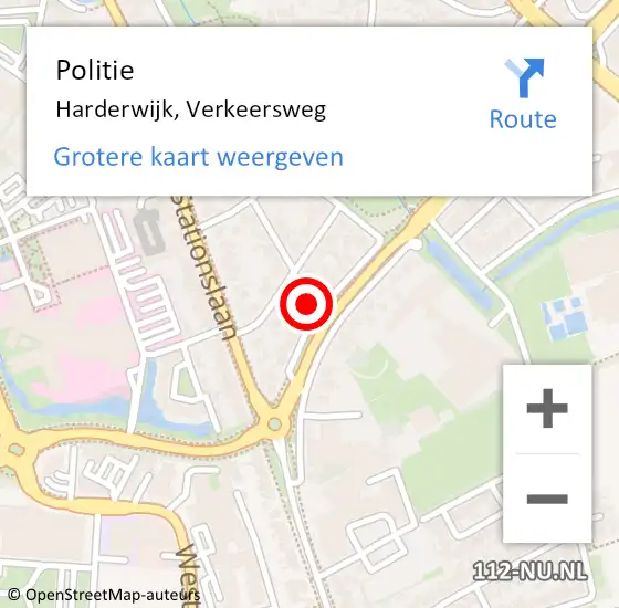 Locatie op kaart van de 112 melding: Politie Harderwijk, Verkeersweg op 2 november 2022 09:00