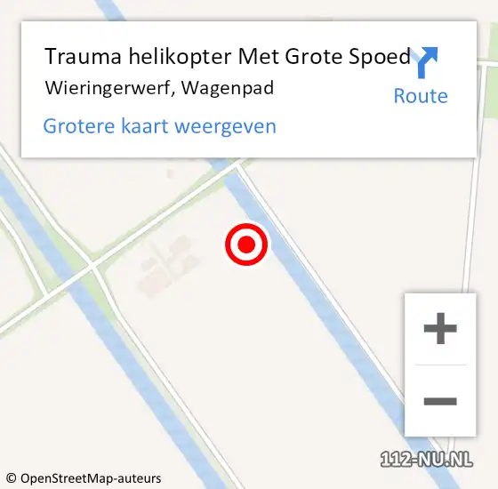 Locatie op kaart van de 112 melding: Trauma helikopter Met Grote Spoed Naar Wieringerwerf, Wagenpad op 2 november 2022 09:08