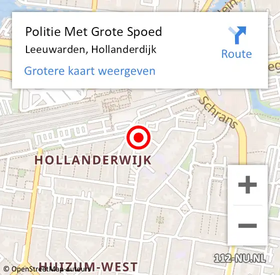 Locatie op kaart van de 112 melding: Politie Met Grote Spoed Naar Leeuwarden, Hollanderdijk op 2 november 2022 09:20