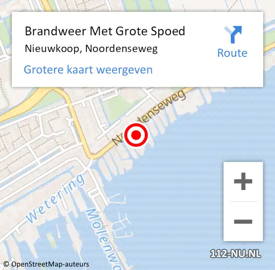 Locatie op kaart van de 112 melding: Brandweer Met Grote Spoed Naar Nieuwkoop, Noordenseweg op 2 november 2022 10:13