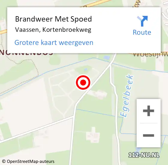 Locatie op kaart van de 112 melding: Brandweer Met Spoed Naar Vaassen, Kortenbroekweg op 2 november 2022 10:52
