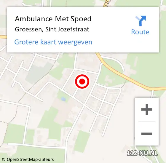 Locatie op kaart van de 112 melding: Ambulance Met Spoed Naar Groessen, Sint Jozefstraat op 2 november 2022 10:56