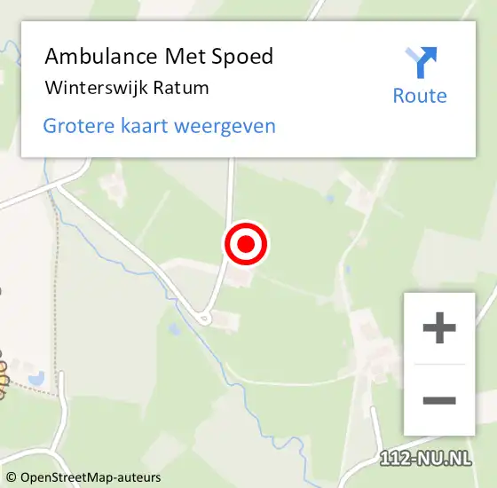 Locatie op kaart van de 112 melding: Ambulance Met Spoed Naar Winterswijk Ratum op 2 november 2022 12:06