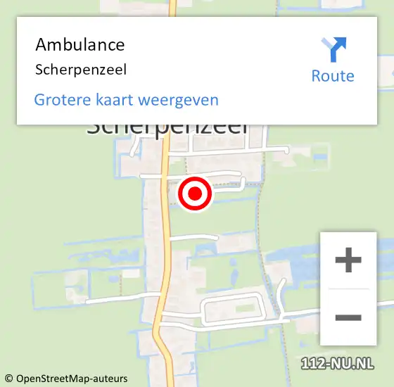 Locatie op kaart van de 112 melding: Ambulance Scherpenzeel op 2 november 2022 12:10