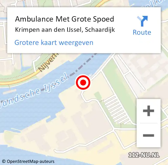 Locatie op kaart van de 112 melding: Ambulance Met Grote Spoed Naar Krimpen aan den IJssel, Schaardijk op 2 november 2022 12:18