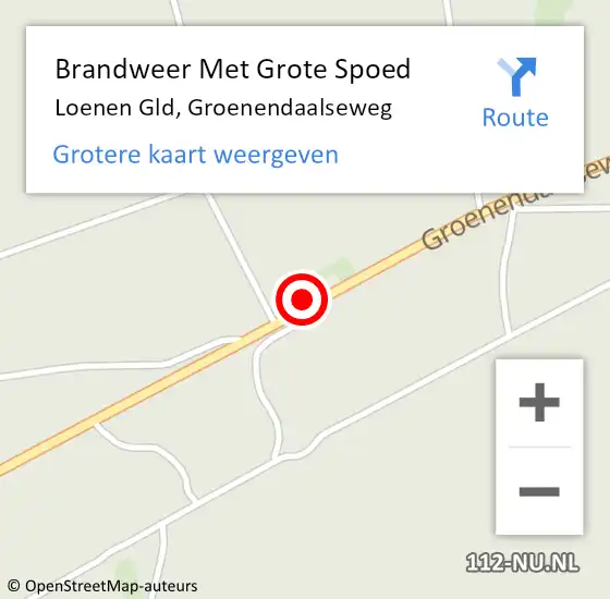 Locatie op kaart van de 112 melding: Brandweer Met Grote Spoed Naar Loenen Gld, Groenendaalseweg op 3 augustus 2014 16:49